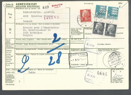 58453) Denmark Addressekort Bulletin D'Expedition 1975 Postmark Cancel  - Cartas & Documentos
