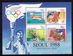 New Zealand 1988 Health - Olympic Games MS MNH (SG MS1479) - Neufs