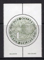 New Zealand 1988-93 Round Kiwi - $1 Bronze-green HM (SG 1490) - Unused Stamps