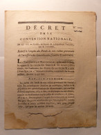 DECRET CONVENTION NATIONALE Du 23 NIVOSE AN II (12 JANVIER 1794) - EMPLOI FONDS SANS VALEUR CONTRIBUTIONS FONCIERES - Decretos & Leyes
