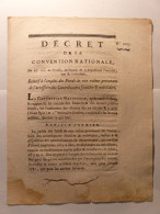 DECRET CONVENTION NATIONALE Du 23 NIVOSE AN II (12 JANVIER 1794) - EMPLOI FONDS SANS VALEUR CONTRIBUTIONS FONCIERES - Decreti & Leggi