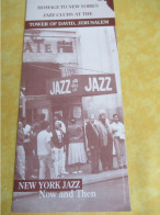 Dépliant  Publicitaire/ Homage To New York's Jazz Clubs At The Tower Of David/ JERUSALEM/1997          PCG523 - Dépliants Touristiques