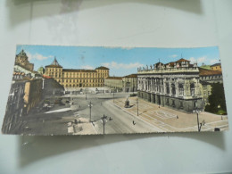 Cartolina Viaggiata Panoramica "TORINO Piazza Castello E Palazzo Madama" 1963 - Palazzo Madama