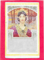 LESSIEUX - Litho - Portrait Jeune Femme Dans Encadrement Art Nouveau - Lessieux