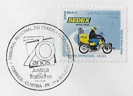 Brazil 2011 Cover With Commemorative Cancel 70th Anniversary Of The Regional Labor Court Of Paraná Curitiba - Cartas & Documentos