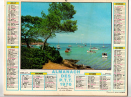 Almanach Des P.T.T. 1976 La Plage Tranquille Et Les Alpes Au Printemps - Complet Région Nord - Tamaño Grande : 1971-80