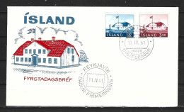 ISLANDE. N°288 & 290 Sur Enveloppe 1er Jour (FDC) De 1961. Ancien Siège Du Gouvernement. - FDC