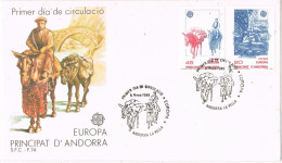 50462. Carta ANDORRA La VIEJA (Andorra Española) 1988. Tema EUROPA, Transporte Cavalleries Y Caminos - Covers & Documents