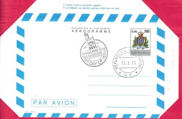 SAN MARINO - AEROGRAMMA LIRE 200 (INT. 10) CON ANNULLO F.D.C. *15.3.78* - Interi Postali