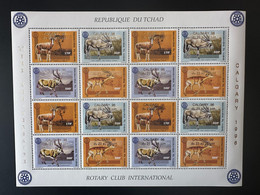Tchad Chad Tschad 1996 Mi. 1452 - 1455 A Kleinbogen Rotary International Calgary Gold Overprint Surcharge Or Faune Fauna - Chad (1960-...)