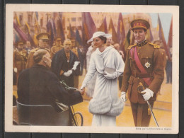 Chromo Chocolat L'Aiglon : N°72 : Leurs Majestés à L'inauguration Du Monument Du Roi Albert à Anvers En 1935 ( Voir Ph.) - Aiglon