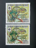 Madagascar Madagaskar 1993 Mi. 1535Aa B Gold Silver Overprint Scouts Jamboree Baden-Powell Cameleon Faune Fauna - Other & Unclassified