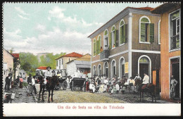 Postal S. Tomé E Principe - S. Thomé - Um Dia De Festa Na Vila Da Trindade - CPA Anime Etnic - Sao Tome And Principe