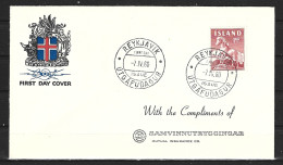 ISLANDE. N°284 De 1960 Sur Enveloppe 1er Jour (FDC). Poney. - Chevaux