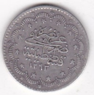 Turquie . 5 Kurush AH 1293 – 1876 Année 9, Abdülhamid II, En Argent , KM# 737  - Turkije