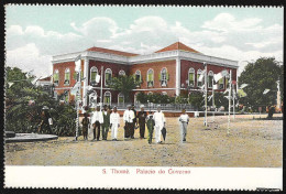 Postal S. Tomé E Principe - S. Thomé - Palacio Do Governo - CPA Anime Etnic - Sao Tome And Principe