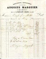 FACTURE.25.DOUBS.ORNANS.MENUISERIE.EBENISTERIE.AUGUSTE MARGUIER 21 RUE DU RAHOUDARD. - Old Professions