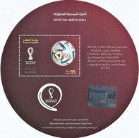 Official Match Ball AL RIHLA By ADIDAS - 2022 FIFA World Cup Soccer / Football - Miniature Stamp Sheet From Qatar Post - 2022 – Qatar