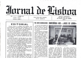 Nº.1 Do 'Jornal De Lisboa' 1975. Conferência Nos 'Amigos De Lisboa'. Valentim De Carvalho. Jornal De 20 Páginas. No.1 Of - Magazines
