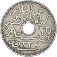 Monnaie, Tunisie, 25 Centimes, 1919 - Tunisia