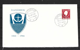 ISLANDE. Enveloppe Commémorative De 1966. 100 Ans De La Ville D'Isafjördur. - Storia Postale