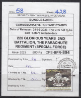 First Day Cancel Packing Slip / Bundel Label Of 2nd Battalion 2323, The Parachure Regiment, Special Force, Parachutting, - Paracadutismo