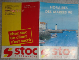 Horaires Des Marées 1990 Saint St Nazaire Loire Atlantique Juin à Septembre - Magasin Stoc La Baule Savenay - Europa