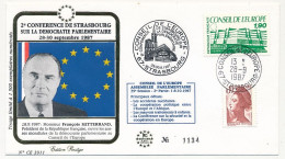 FRANCE - Env 1,90 Conseil De L'Europe Obl Id - Strasbourg 28/9/1987 - Covers & Documents