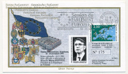 FRANCE - Env 2,50 Conseil Europe OMEC Strasbourg Session Parlement Eur. 16/11/1993 + Vignette Mauro Koivisto (Finlande) - Storia Postale