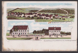 Wendischcarsdorf Karsdorf  Litho-AK Um 1900, Schule Gaststätte W. Eissrich Possendorf Rabenau - Rabenau