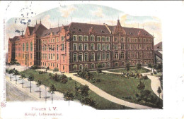 PLAUEN Im Vogtland Königliches Lehrer Seminar Color Passepartout Karte 26.4.1910 Gelaufen - Plauen