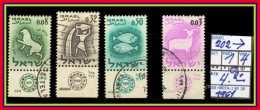 ASIA# ISRAEL# REPUBLIC#DEFINITVES#WITH TABS# USED# (ISR-280TA-1) (28) - Used Stamps (with Tabs)