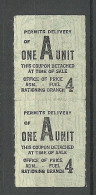 USA - Fuel Ration Stamp As Pair (*) - Sin Clasificación