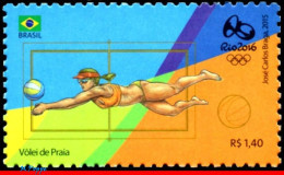 Ref. BR-3318Y BRAZIL 2015 - OLYMPIC GAMES, RIO 2016,VOLLEYBALL,STAMP OF 4TH SHEET, MNH, SPORTS 1V Sc# 3318Y - Volley-Ball