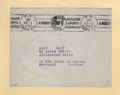 RBV - Paris XIV - PP Port Paye - 1953 - INF1 Actualites Sports Courses - Mechanical Postmarks (Advertisement)