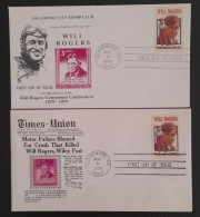 SL) 1979 USA WILL ROGERS TWO FDC - Sonstige & Ohne Zuordnung