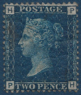 Grande Bretagne N°27* 2 Pence Bleu Très Fonçé Variété Tete D'ivoire Planche 14 Très Frais & TTB - Usados