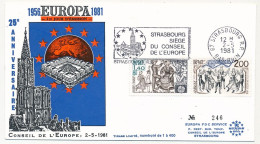 FRANCE - Env FDC - 1,40 + 2,00 EUROPA 1981 OMEC Strasbourg R.P. Siège Conseil Europe 2/5/1981 - 1980-1989