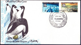 AAT - AUSTRAL  ANTARCTIC  BASE DAVIS - FDC - 1972 - Antarctisch Verdrag