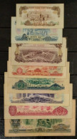 Completed Collection Of Vietnam Viet Nam 10 20 50 Xu & 1 2 5 10 50 Dong VF-AU Banknotes 1966 Using In 1975 / 3 Photos - Viêt-Nam