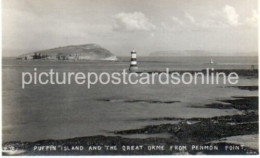 PUFFIN ISLAND AND THE GREAT ORME FROM PENMON POINT ANGLESEY R/P POSTCARD - Anglesey