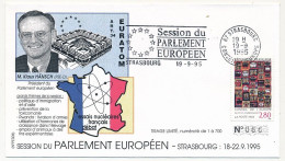 FRANCE - Env 2,80 OMEC Strasbourg Assemblée Parlementaire 19/9/1995 - Illus. Klaus Hänsch, Président Parlement - Brieven & Documenten