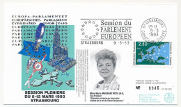 FRANCE - Env 2,50 Conseil Europe OMEC Strasbourg Session Du Parlement 9/3/1993 - Illus. Maria Magnani Noya - Storia Postale