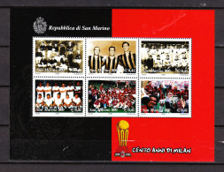 San Marino - 1999. Centenario Del Milan F.C. 100 Years Of AC Milan. MNH - Clubs Mythiques