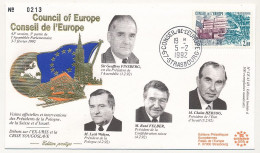 FRANCE - Env 2,00 Conseil Europe - Cad Strasbourg Conseil... 5/2/1992 - Illus. Portraits Divers - Covers & Documents