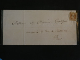 BT19 FRANCE  BELLE LETTRE 1862 A PARIS NAPOLEON N° 13 +AFFR  INTERESSANT++ - 1853-1860 Napoléon III