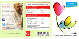 Australie Australia 4722 Carnet, Heureux événements, Oiseau, Coeur - Mint Stamps