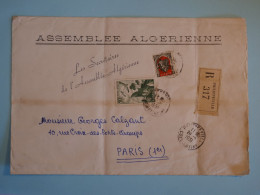 BT19  ALGERIE   BELLE LETTRE D ETAT .ASSEMBLEE RECO. 1951 PHILIPPEVILLE A PARIS +AFFR INTERESSANT++ - Briefe U. Dokumente