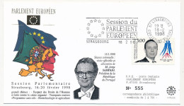 FRANCE - Env 3,00E Michel Debré OMEC Strasbourg Session Parlement Eur. 18/2/1998 - Illus. Jorge Sampaio (Portugal) - Briefe U. Dokumente
