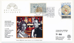FRANCE - Env 2,20 Strasbourg OMEC Strasbourg Session Parlement Eur. 7/10/1998 - Illus. Juan Carlos 1er Et Reine Sofia - Briefe U. Dokumente